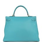 Hermes Kelly Retourne 35 Turquoise Togo Gold Hardware