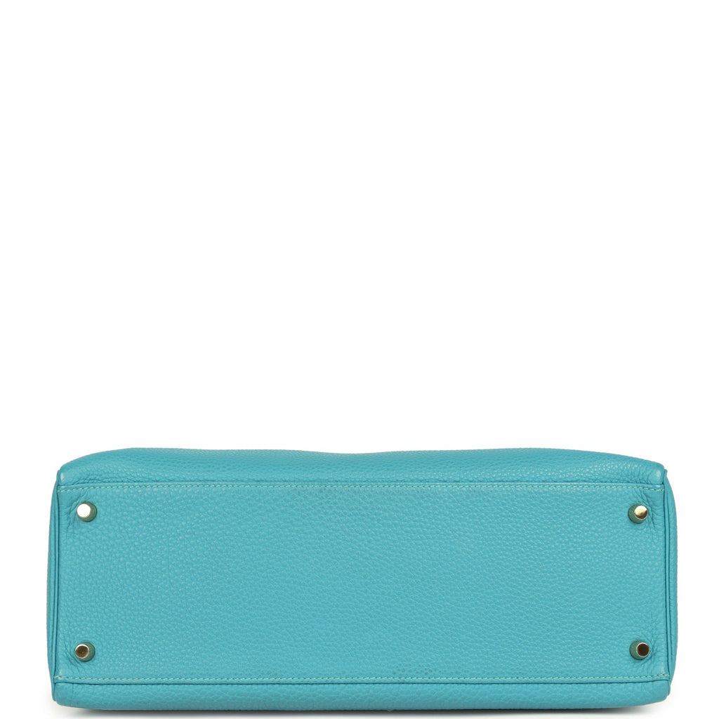Hermes Kelly Retourne 35 Turquoise Togo Gold Hardware