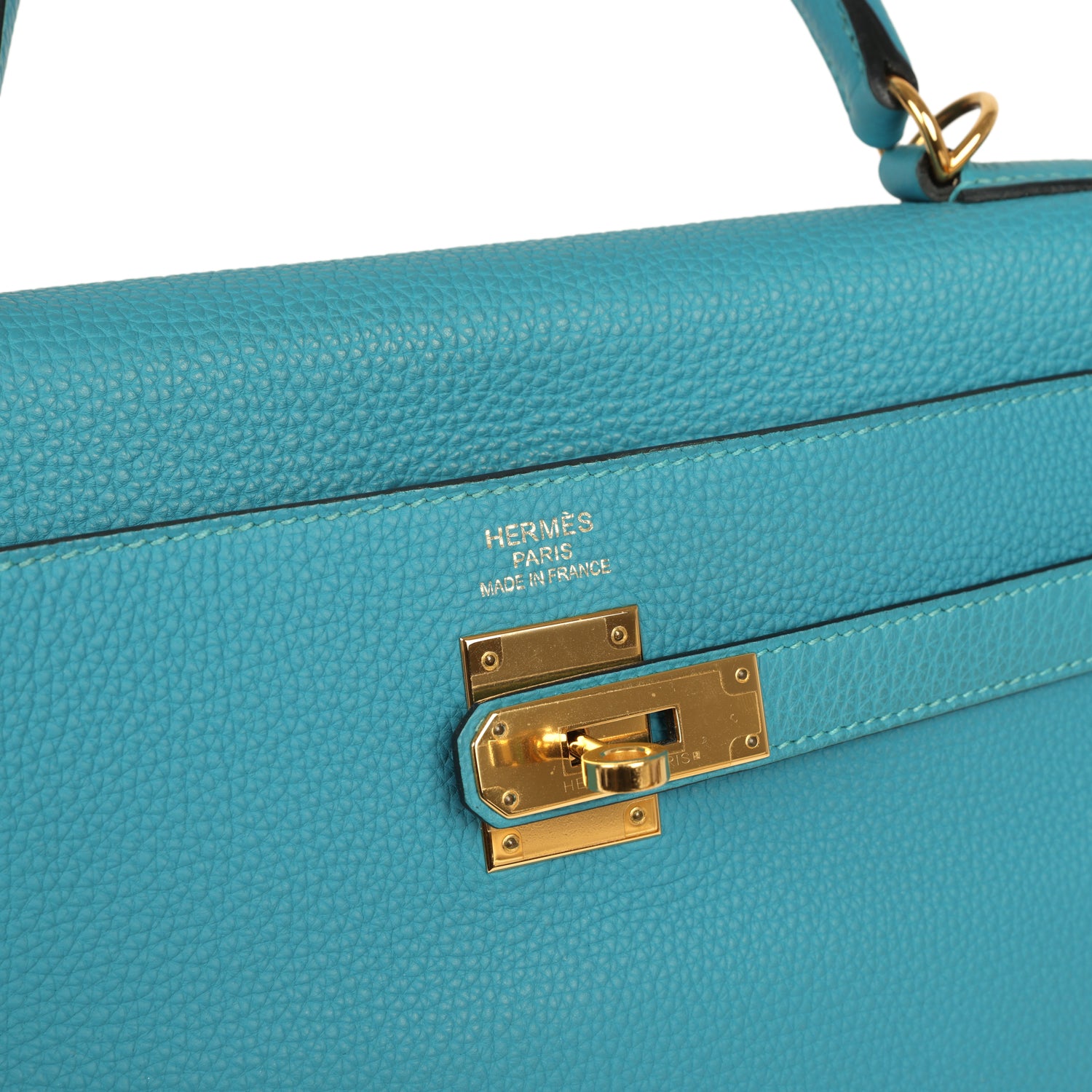 Hermes Kelly Retourne 35 Turquoise Togo Gold Hardware