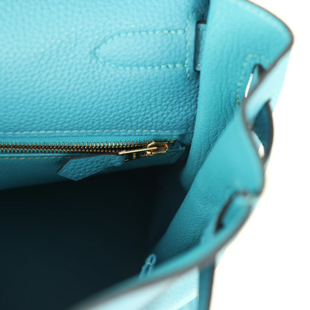 Hermes Kelly Retourne 35 Turquoise Togo Gold Hardware