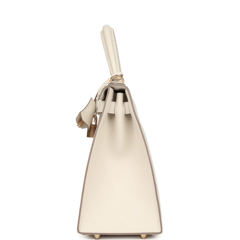 Hermes Kelly Sellier 28 Craie Epsom Gold Hardware