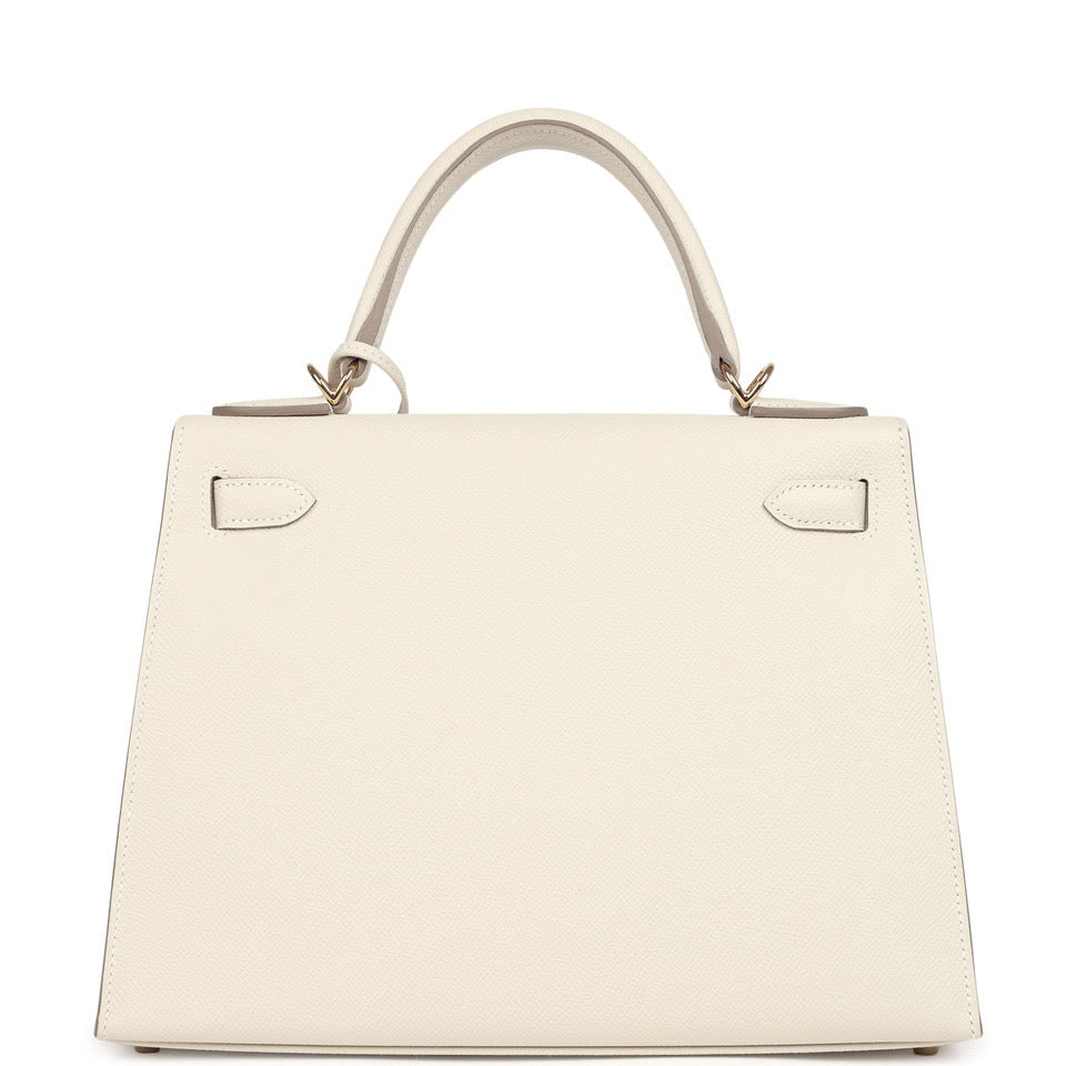 Hermes Kelly Sellier 28 Craie Epsom Gold Hardware