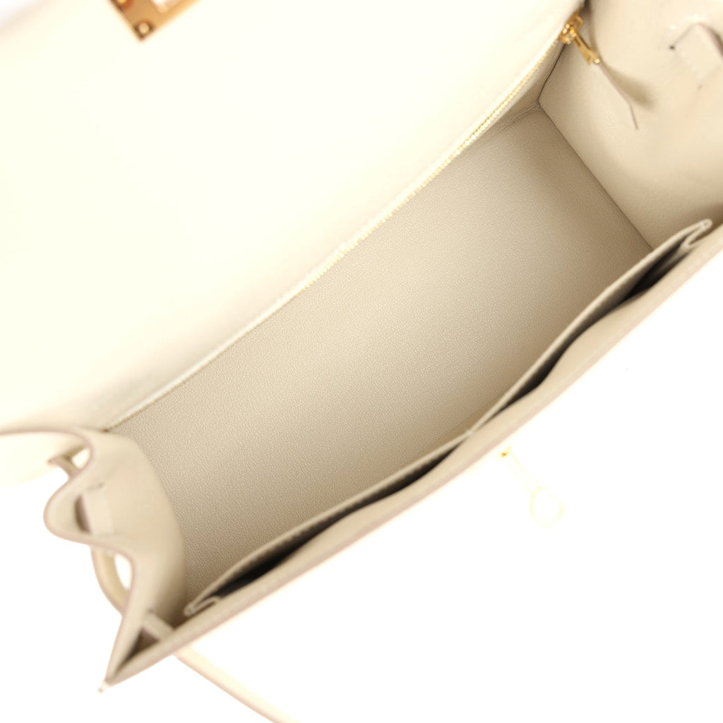 Hermes Kelly Sellier 28 Craie Epsom Gold Hardware