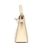 Hermes Special Order (HSS) Kelly Sellier 20 Mauve Pale and Craie Epsom Palladium Hardware