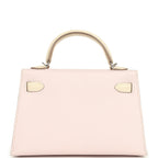 Hermes Special Order (HSS) Kelly Sellier 20 Mauve Pale and Craie Epsom Palladium Hardware