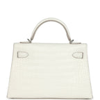 Hermes Kelly Sellier 20 Creme Chantilly Matte Alligator Palladium Hardware