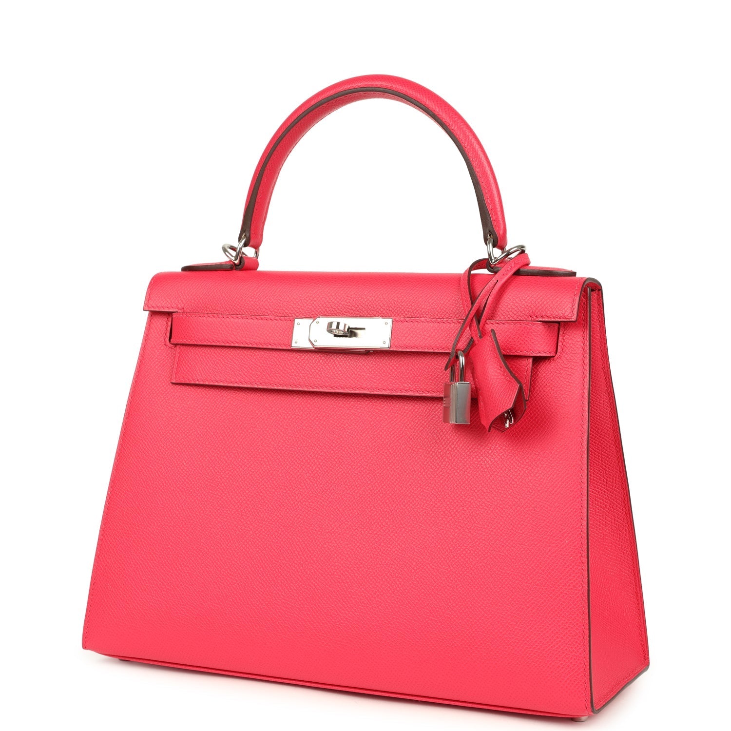 Hermes Kelly Sellier 28 Rose Extreme Epsom Palladium Hardware
