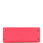 Hermes Kelly Sellier 28 Rose Extreme Epsom Palladium Hardware
