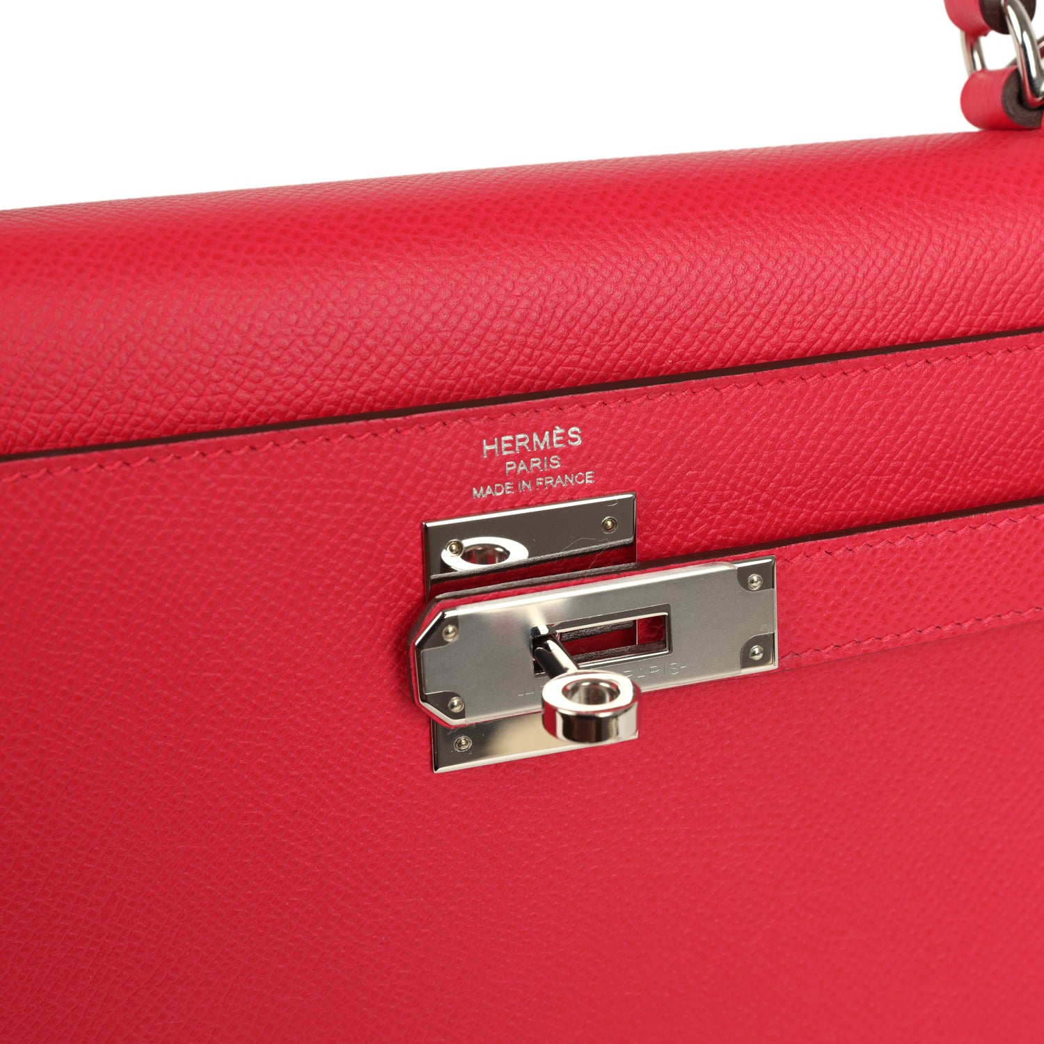 Hermes Kelly Sellier 28 Rose Extreme Epsom Palladium Hardware