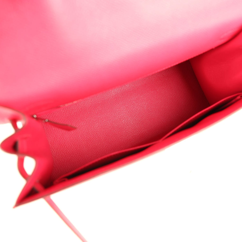Hermes Kelly Sellier 28 Rose Extreme Epsom Palladium Hardware