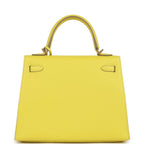 Hermes Kelly Sellier 25 Lime Epsom Gold Hardware