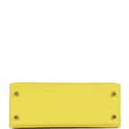 Hermes Kelly Sellier 25 Lime Epsom Gold Hardware