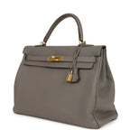 Hermes Kelly Retourne 35 Etain Togo Gold Hardware