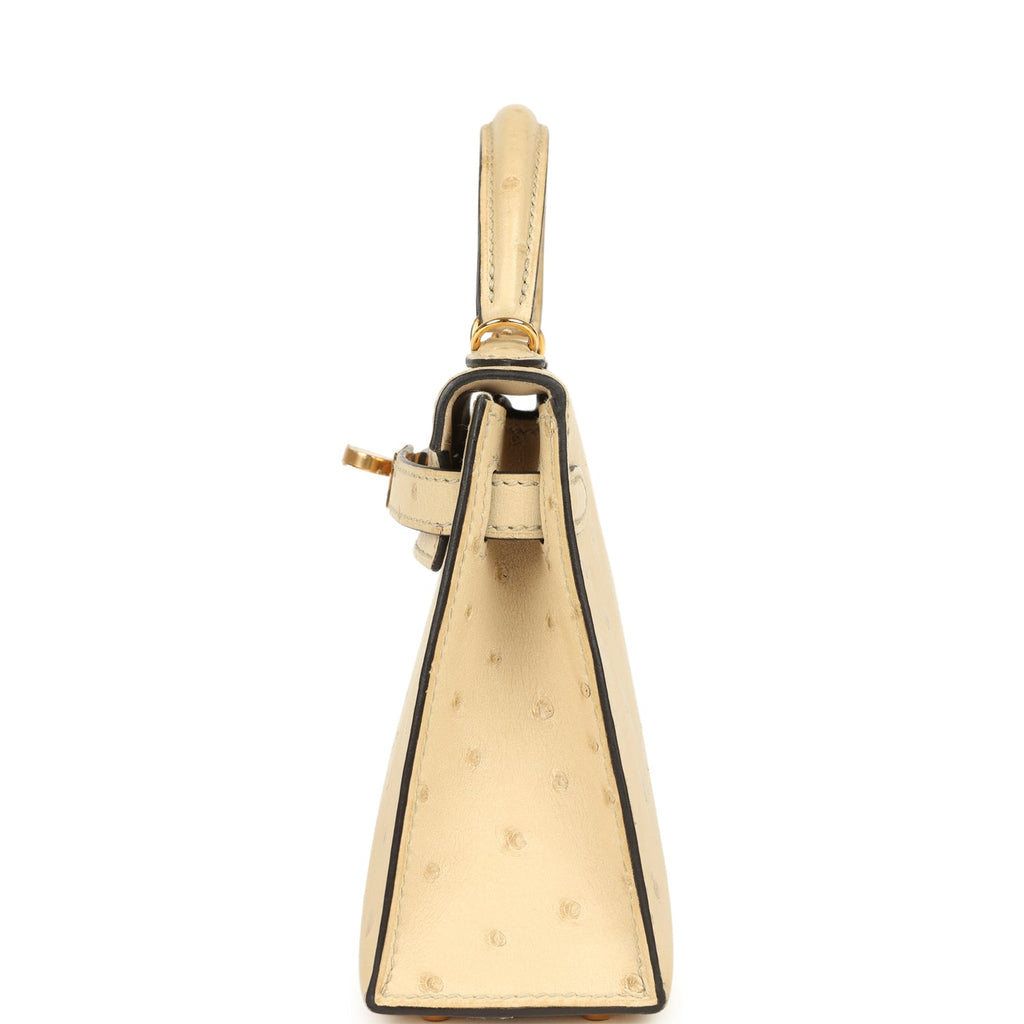 Hermes Kelly Sellier 20 Parchemin Ostrich Gold Hardware