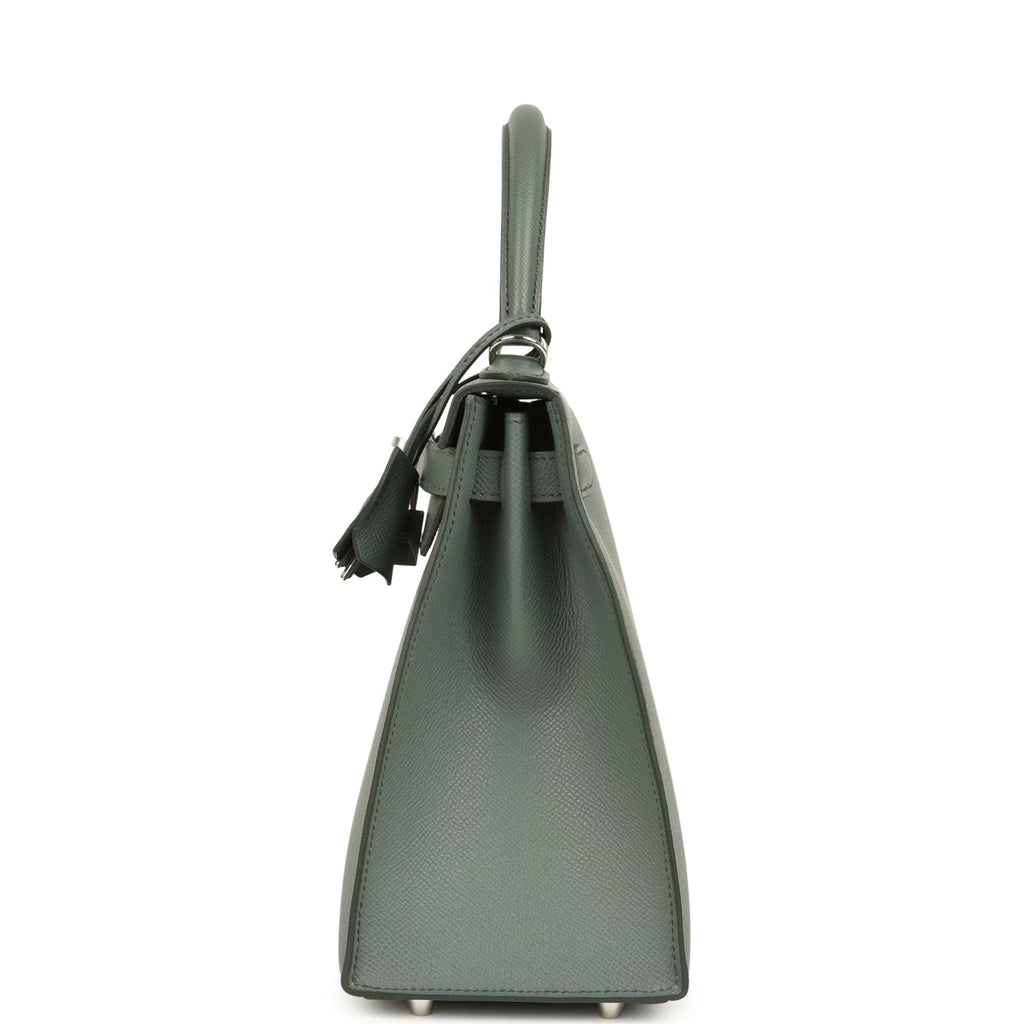 Hermes Kelly Sellier 28 Vert Amande Epsom Palladium Hardware