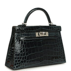 Hermes Special Order (HSS) Kelly Sellier 20 Vert Rousseau Verso Shiny Alligator Mississippiensis Palladium Hardware