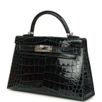 Hermes Special Order (HSS) Kelly Sellier 20 Vert Rousseau Verso Shiny Alligator Mississippiensis Palladium Hardware