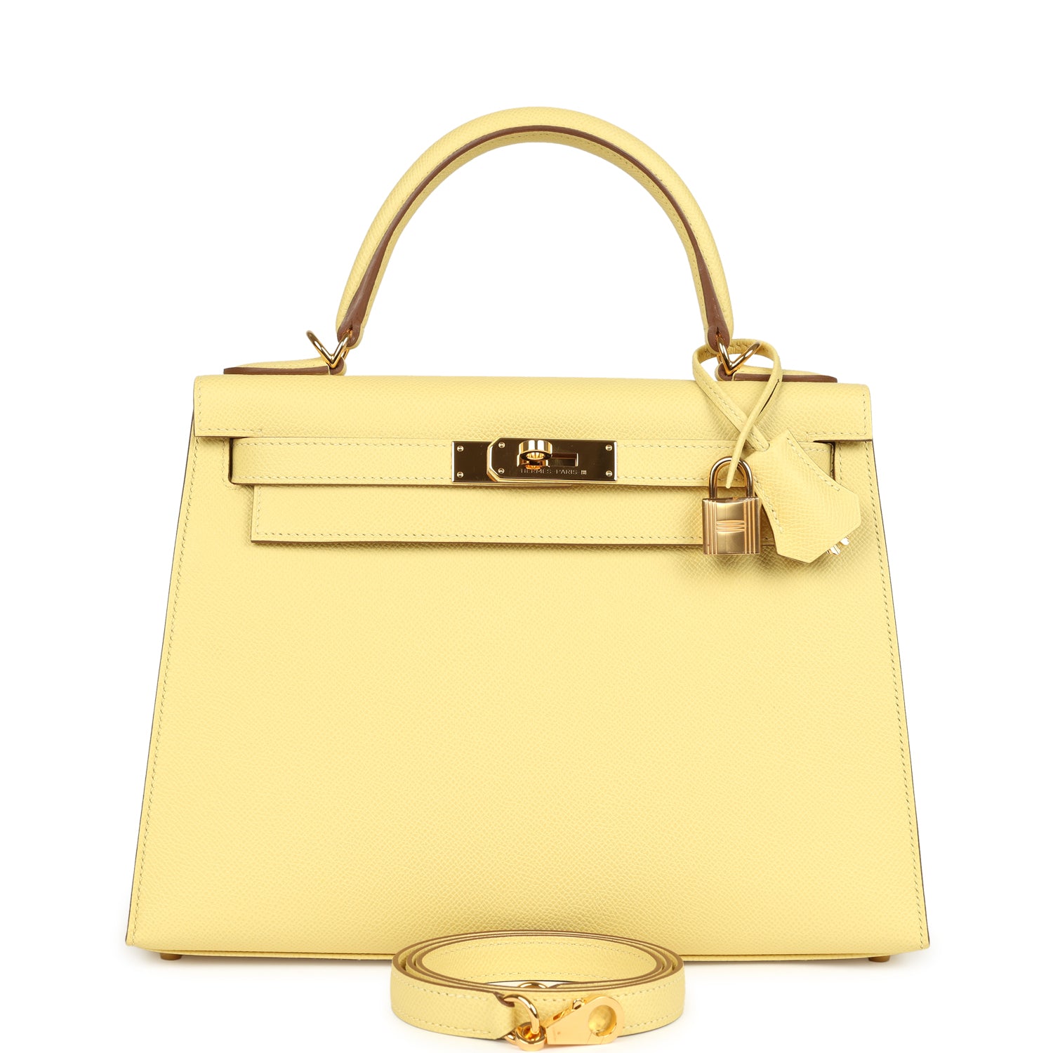 Hermes Kelly Sellier 28 Jaune Poussin Epsom Gold Hardware