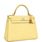 Hermes Kelly Sellier 28 Jaune Poussin Epsom Gold Hardware