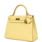 Hermes Kelly Sellier 28 Jaune Poussin Epsom Gold Hardware