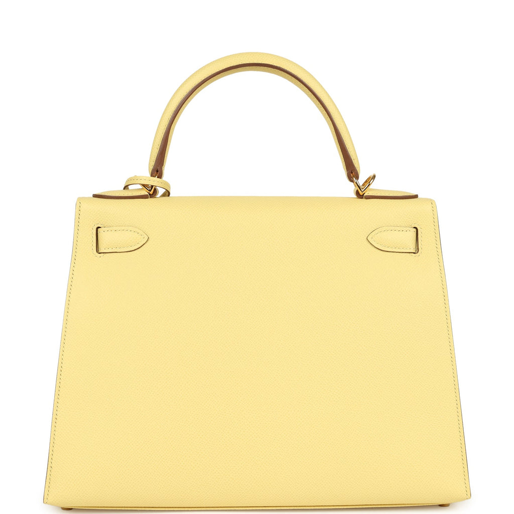 Hermes Kelly Sellier 28 Jaune Poussin Epsom Gold Hardware