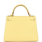 Hermes Kelly Sellier 28 Jaune Poussin Epsom Gold Hardware