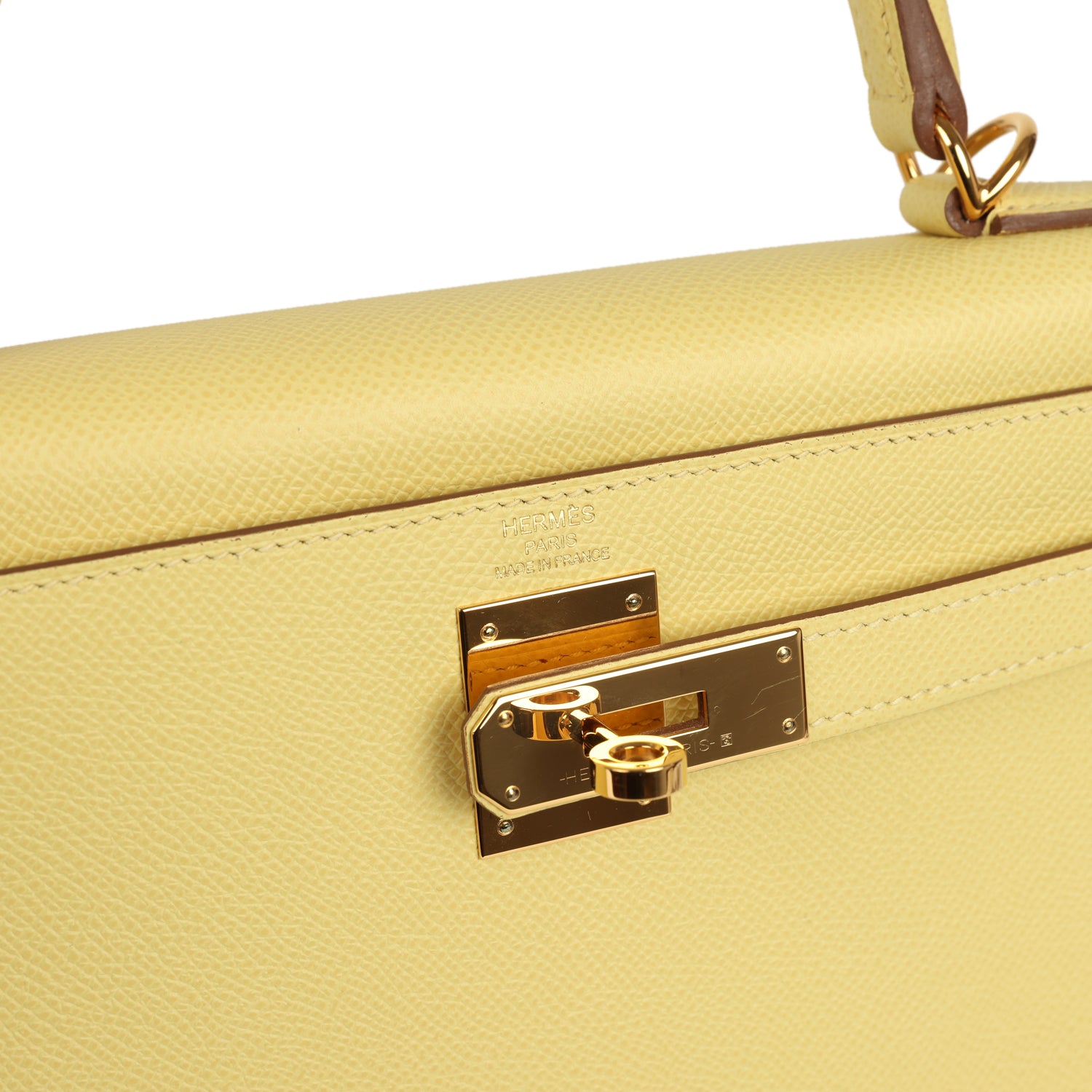 Hermes Kelly Sellier 28 Jaune Poussin Epsom Gold Hardware