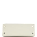 Hermes Kelly Sellier 25 New White Epsom Palladium Hardware