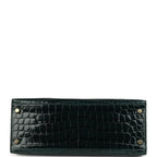 Hermes Kelly Sellier 28 Vert Cypres Shiny Niloticus Crocodile Gold Hardware