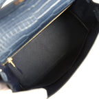Hermes Kelly Retourne 28 Bleu Nuit Satin Matte Porosus Crocodile Gold Hardware