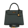 Hermes Kelly Sellier 25 Bleu Orage Epsom Gold Hardware