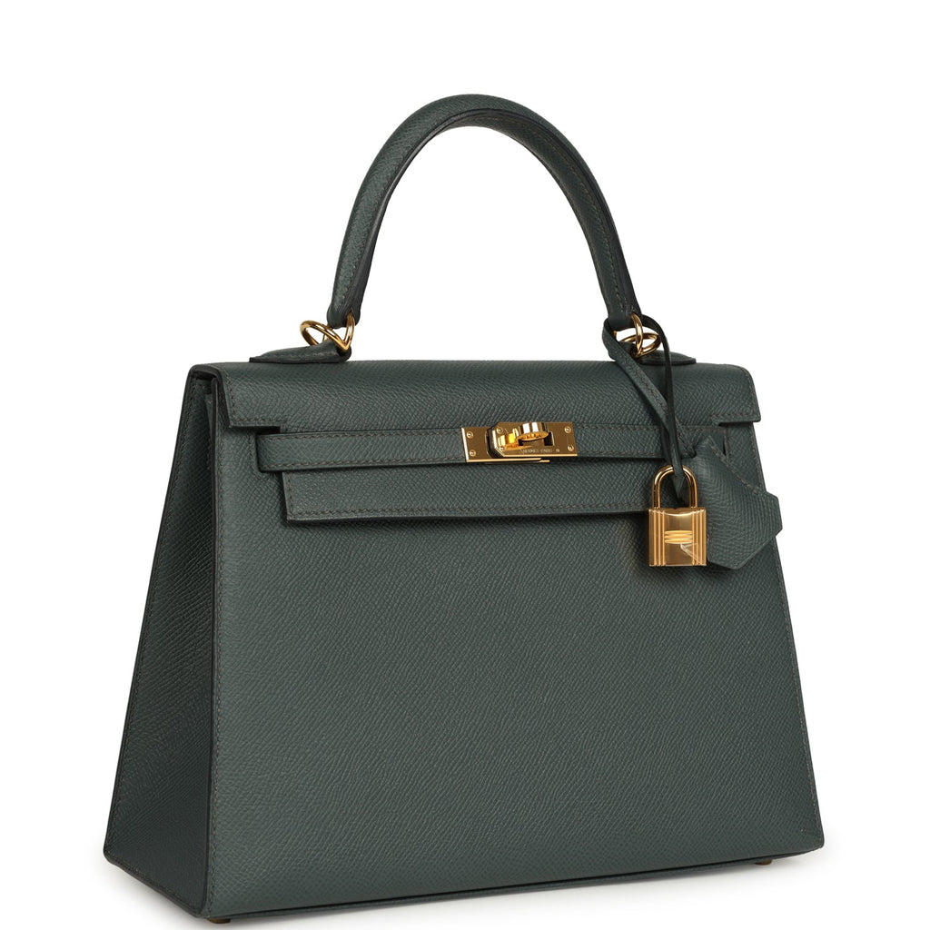 Hermes Kelly Sellier 25 Bleu Orage Epsom Gold Hardware