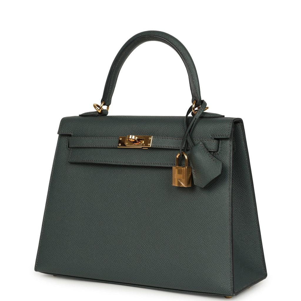 Hermes Kelly Sellier 25 Bleu Orage Epsom Gold Hardware