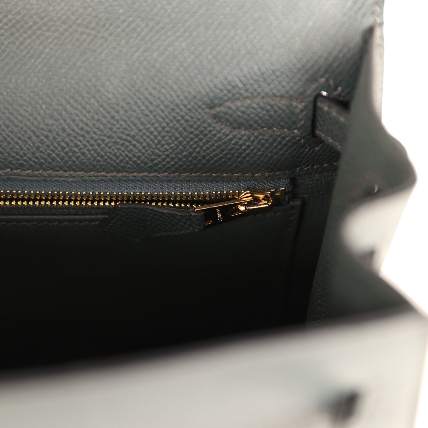Hermes Kelly Sellier 25 Bleu Orage Epsom Gold Hardware