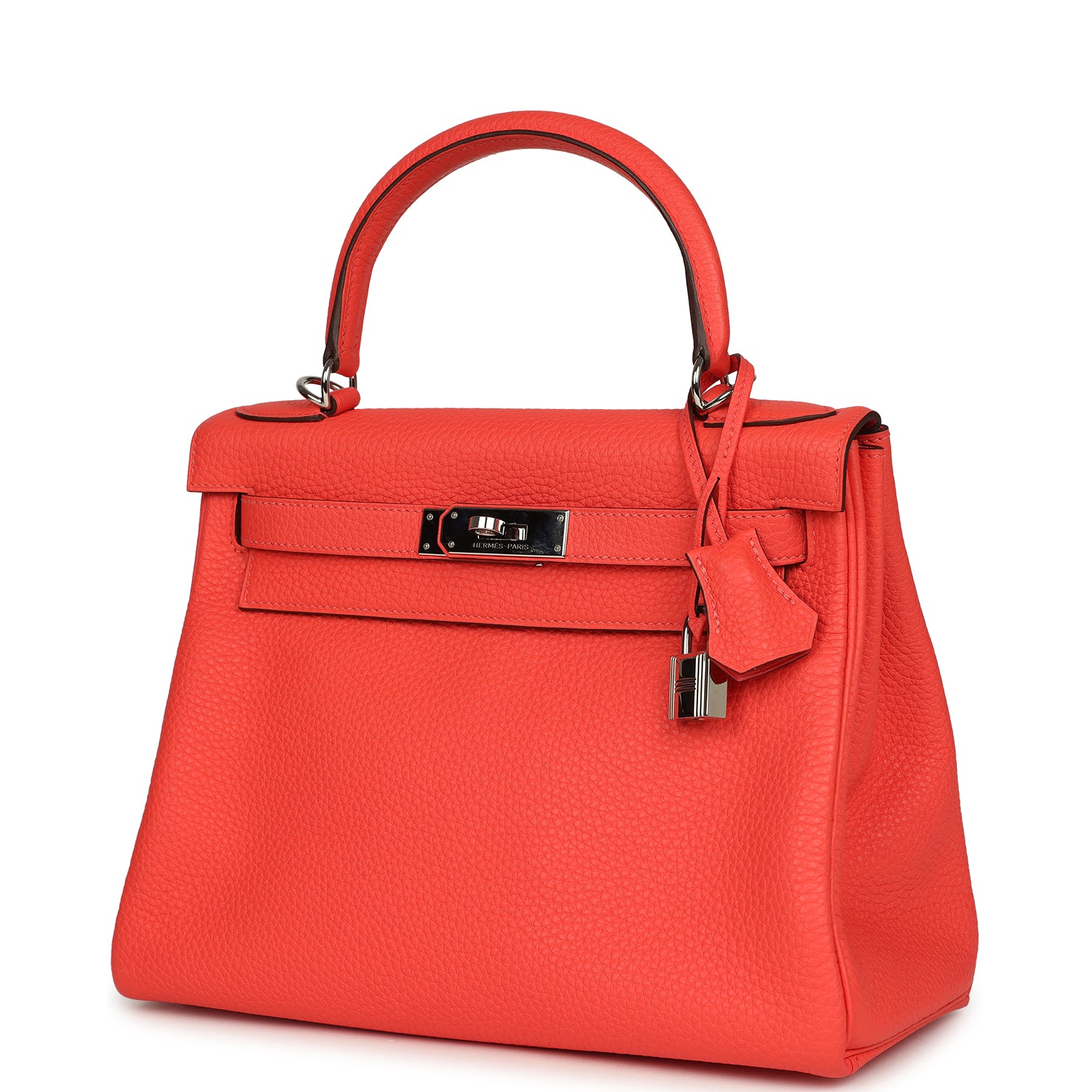 Hermes Kelly Retourne 28 Rose Texas Clemence Palladium Hardware