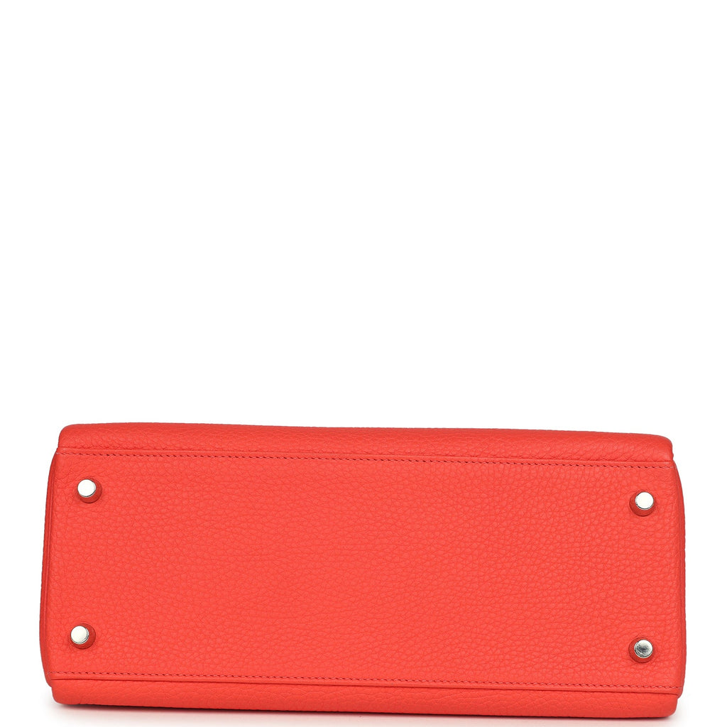 Hermes Kelly Retourne 28 Rose Texas Clemence Palladium Hardware