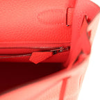 Hermes Kelly Retourne 28 Rose Texas Clemence Palladium Hardware