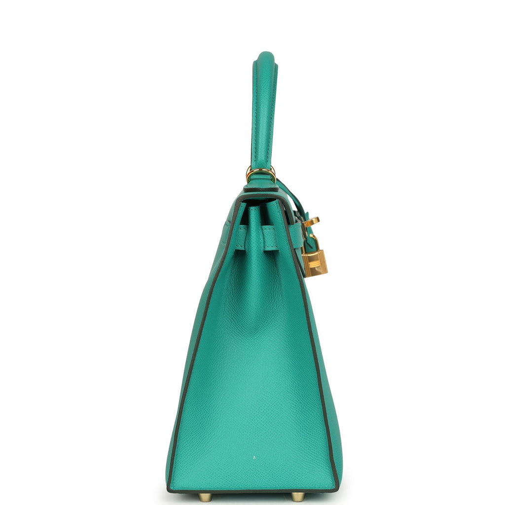 Hermes Kelly Sellier 28 Vert Jade Epsom Gold Hardware