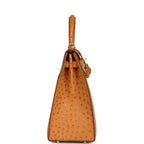 Hermes Kelly Sellier 35 Cognac Ostrich Gold Hardware