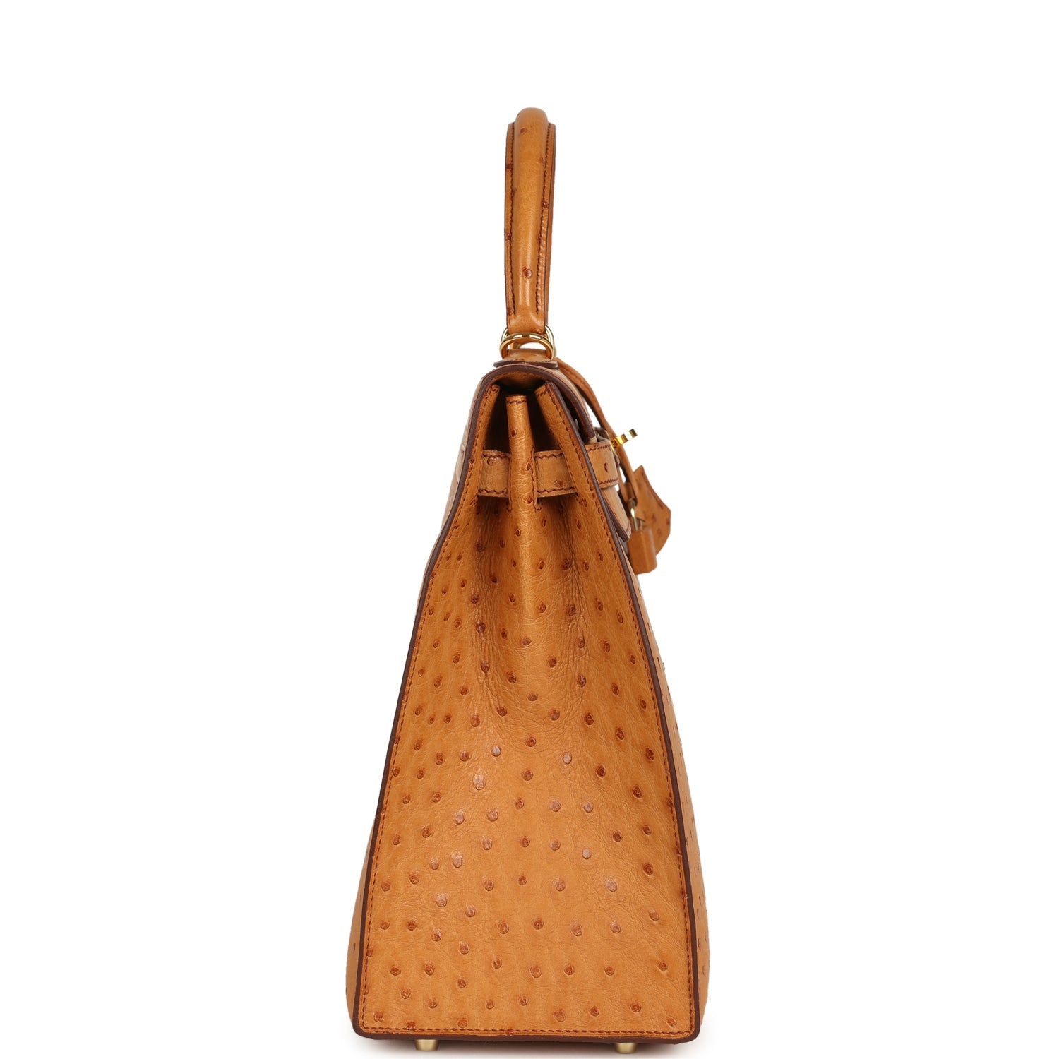 Hermes Kelly Sellier 35 Cognac Ostrich Gold Hardware