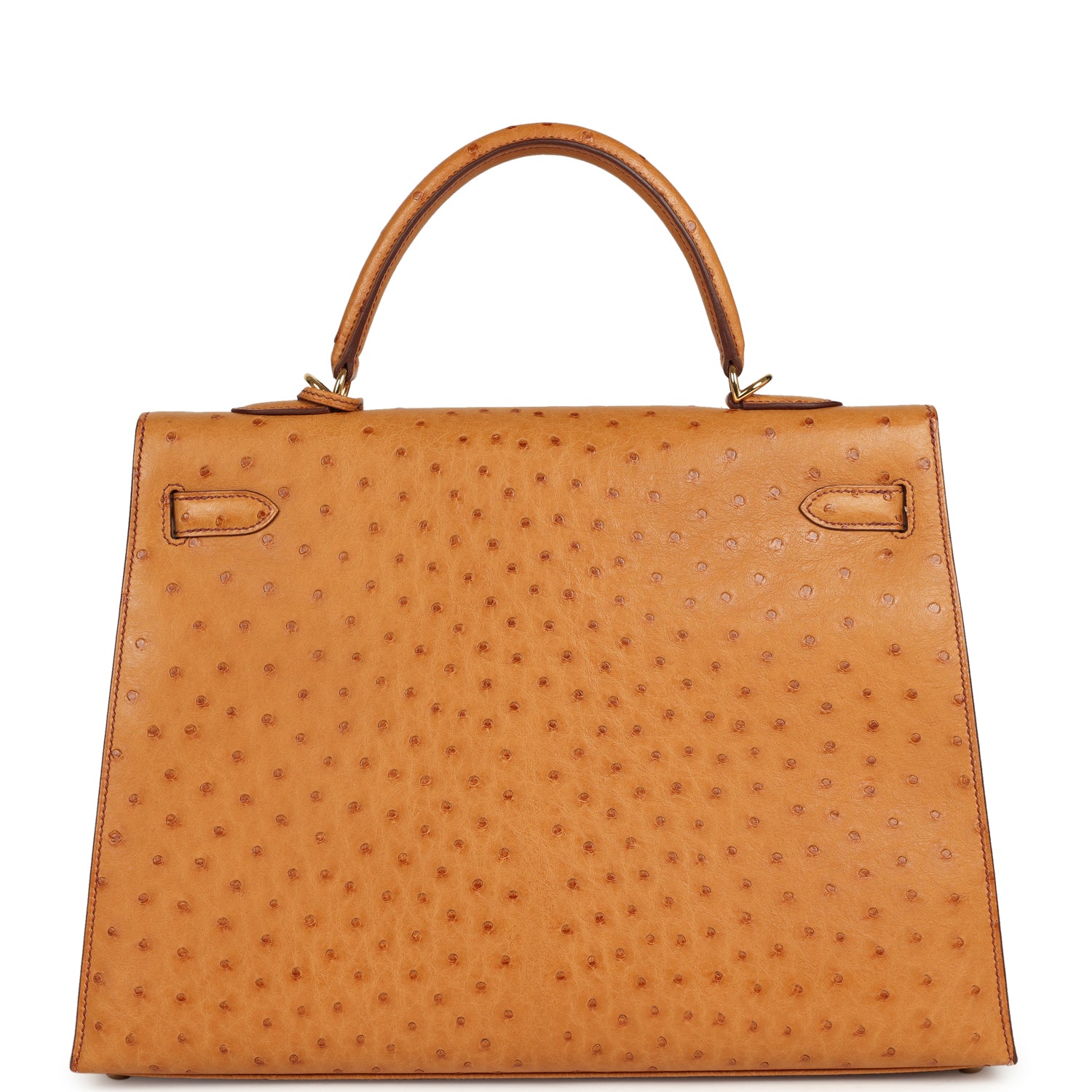 Hermes Kelly Sellier 35 Cognac Ostrich Gold Hardware