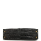 Hermes Kelly Sellier 20 Black Matte Alligator Gold Hardware