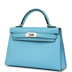 Hermes Kelly Sellier 20 Celeste Epsom Palladium Hardware