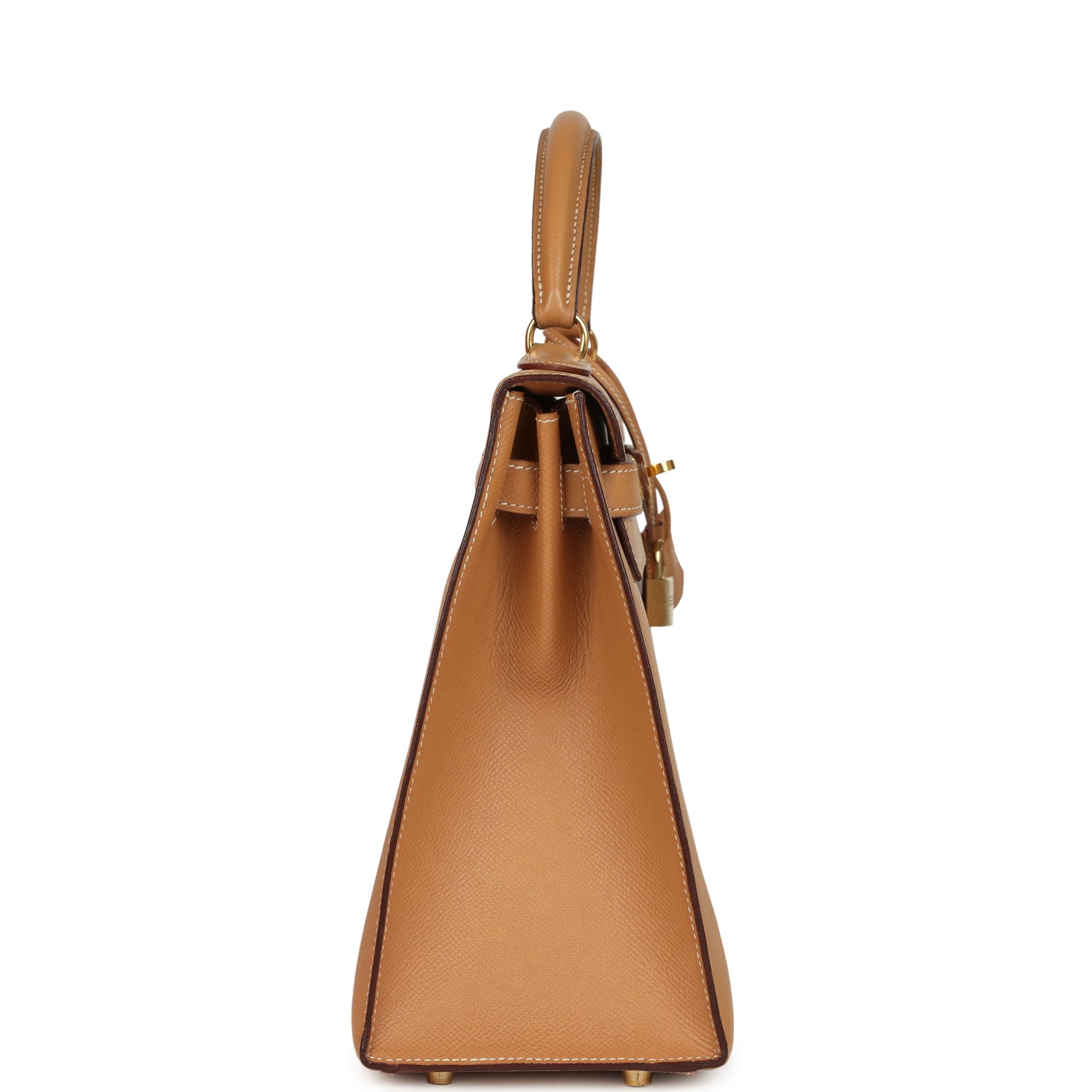 Vintage Hermes Sellier Kelly 32 Naturel Courchevel Gold Hardware