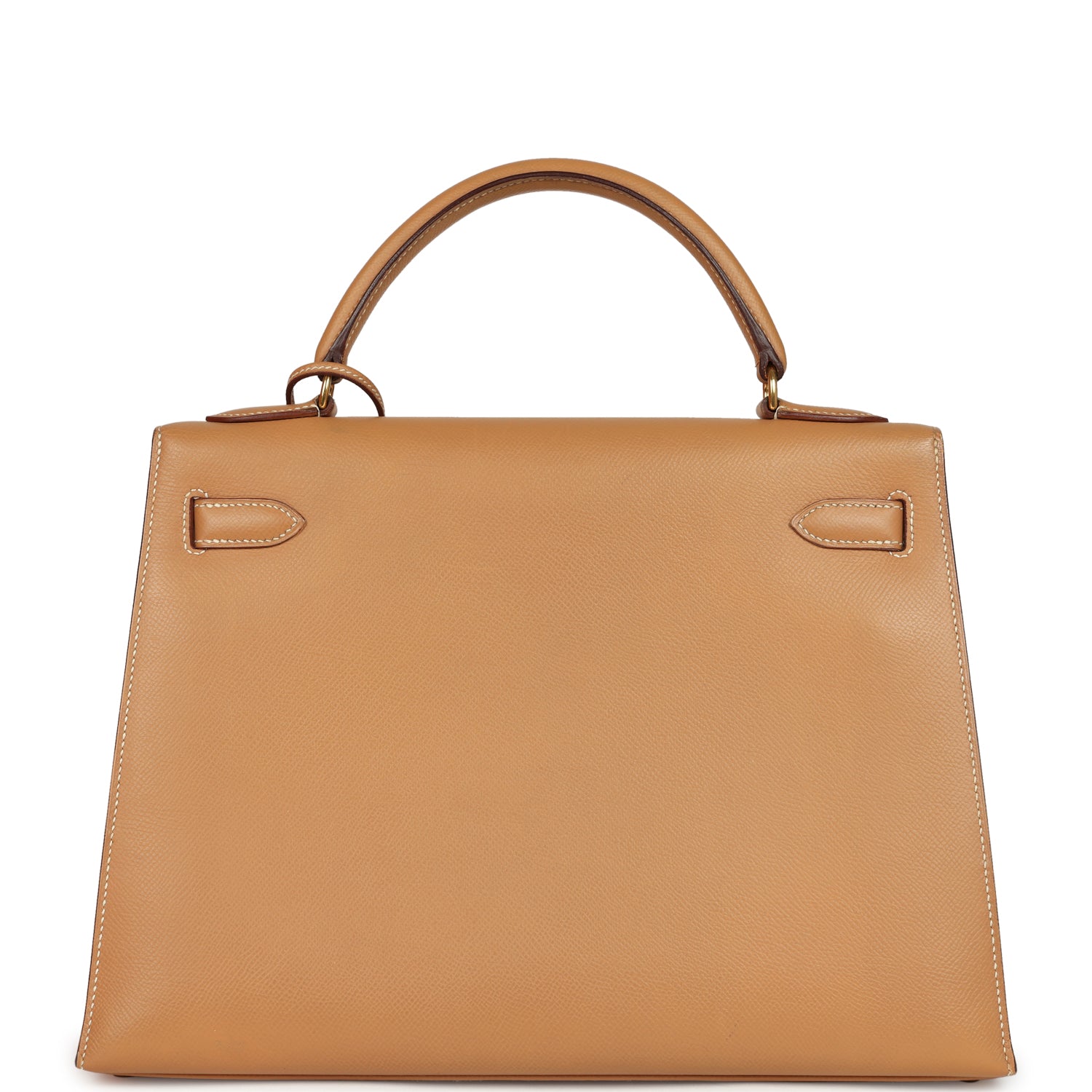 Vintage Hermes Sellier Kelly 32 Naturel Courchevel Gold Hardware