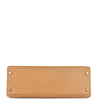 Vintage Hermes Sellier Kelly 32 Naturel Courchevel Gold Hardware