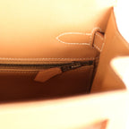 Vintage Hermes Sellier Kelly 32 Naturel Courchevel Gold Hardware