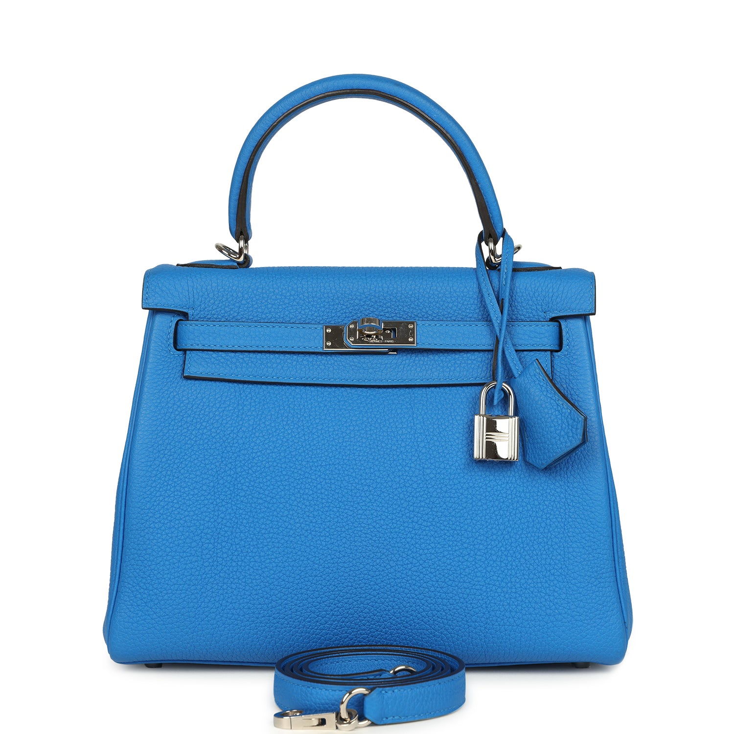 Hermes Kelly Retourne 25 Bleu France Togo Palladium Hardware