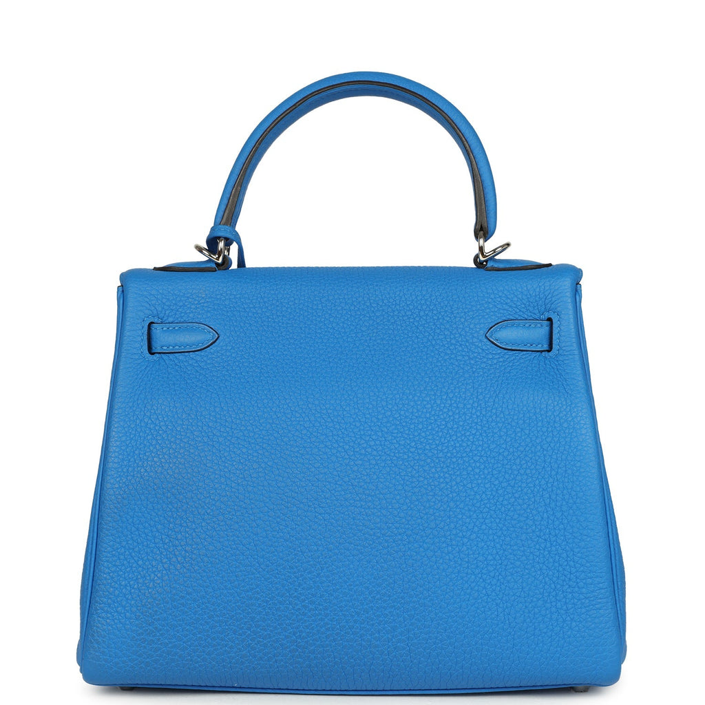 Hermes Kelly Retourne 25 Bleu France Togo Palladium Hardware