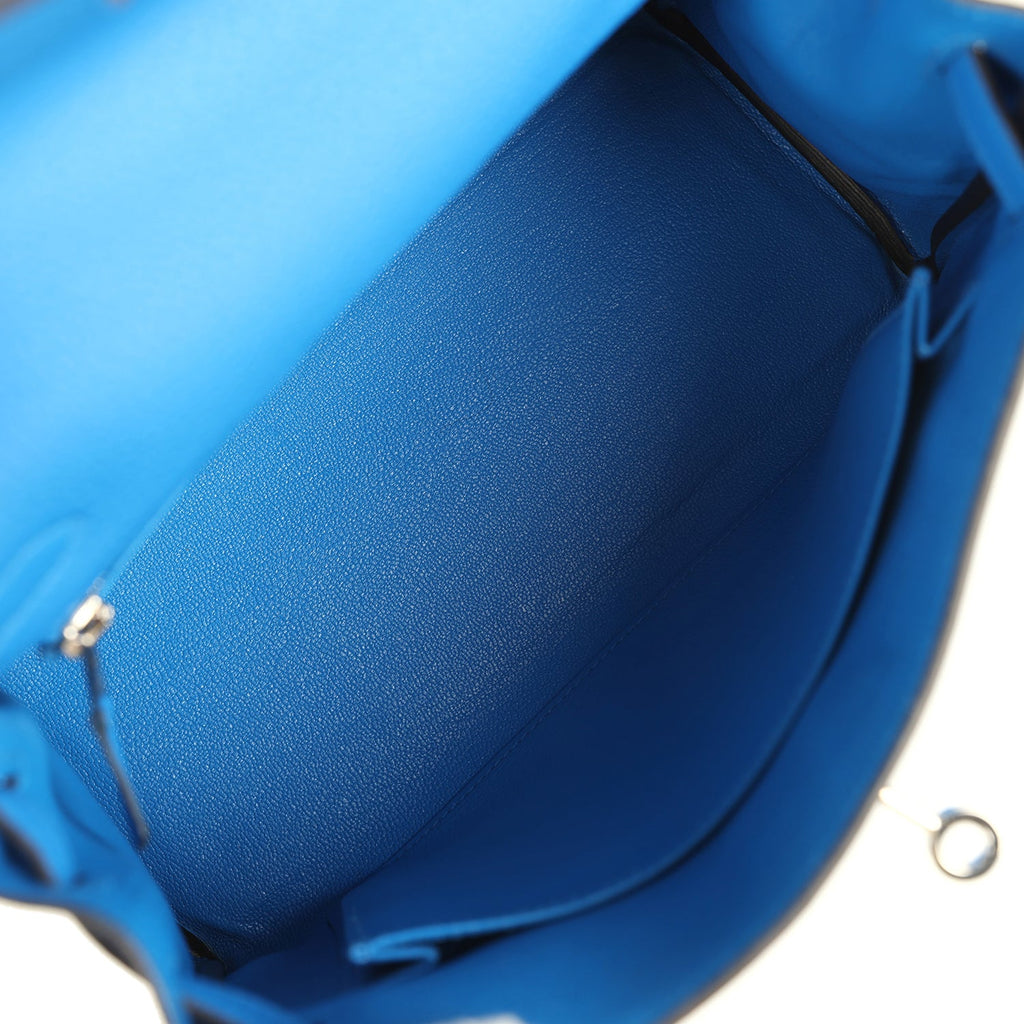 Hermes Kelly Retourne 25 Bleu France Togo Palladium Hardware
